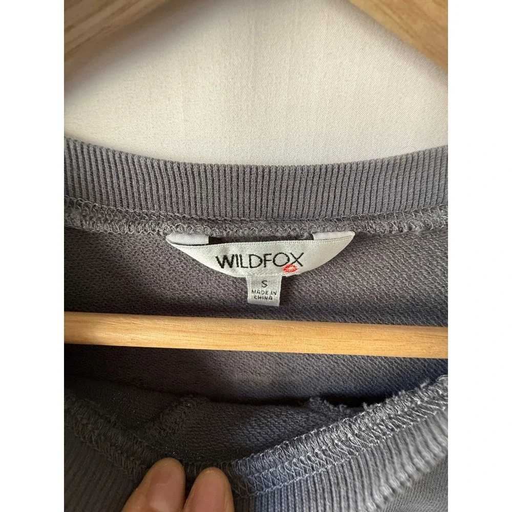 Wildfox‎ I Wish It Was Saturday Broken Heart Sweatshirt Grey Pink Small